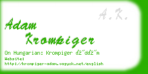 adam krompiger business card